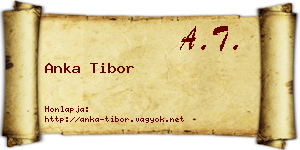Anka Tibor névjegykártya